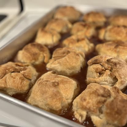 Fresh-baked apple dumplings