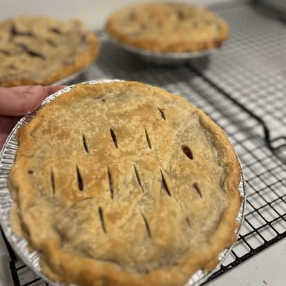 A fresh-baked fruit pie from the bakery